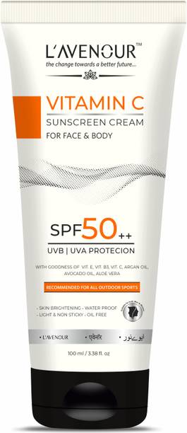 L'avenour Sunscreen - SPF 50 PA++ Vitamin C Sunscreen SPF 50 PA++ For UVB & UVA Protection, For All Outdoor Sports