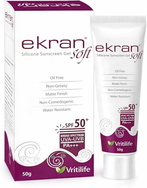 Vritilife Sunscreen - SPF 50+ PA++++ Ekraan Soft Silicone Sunscreen Gel SPF 50+ | Oil-Free, Non-Greasy, Matte Finish