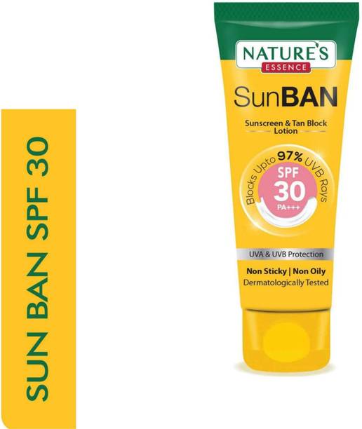 Nature's Essence Sunscreen - SPF 50 PA+++ SunBan Sunscreen - SPF 30 PA+++ pack 1 e