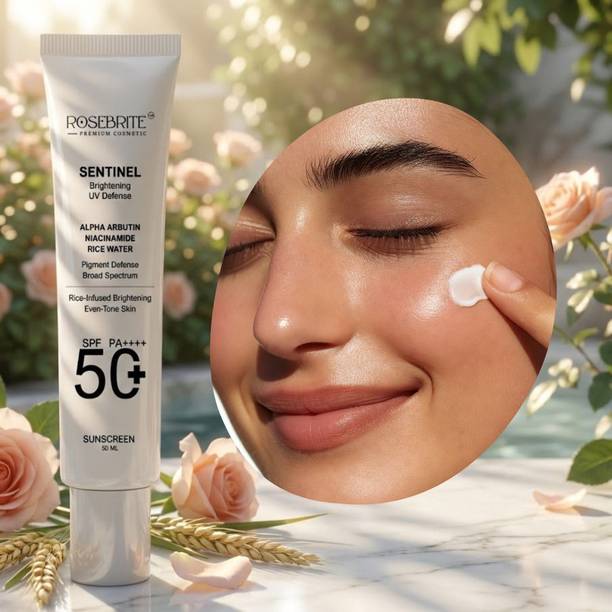 RoseBrite Sunscreen - SPF 50 PA++++ SENTINEL Alpha Arbutin Niacinamide SPF50+ PA++++ Rice Water Bright Tone Skin
