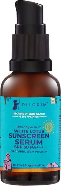 Pilgrim Sunscreen - SPF 30 PA +++ PA+++ White Lotus Sunscreen Serum SPF 30 PA+++ With Hyaluronic Acid for Dry Oily Skin
