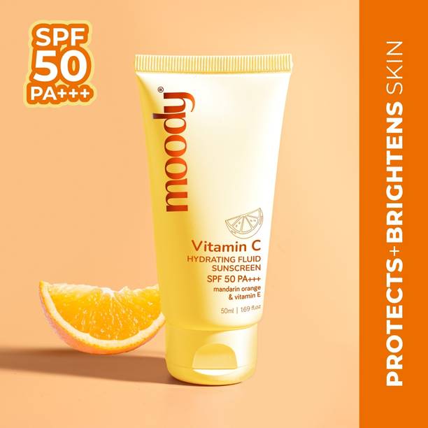 मूडी Vitamin C Hydrating Fluid Sunscreen Mandarin Orange & Vitamin E SPF - 50 PA+++