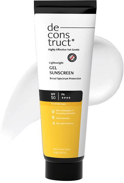 डिकन्स्ट्रक्ट Lightweight Gel Sunscreen | In-Vivo Tested | Non Greasy | For Men & Women SPF - SPF 50 PA++++