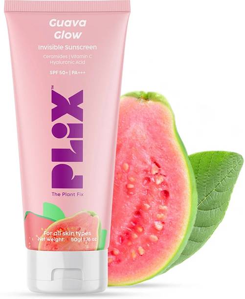 The Plant Fix Plix Sunscreen - SPF 50 PA+++ Guava Glow Invisible Sunscreen With For UV A
