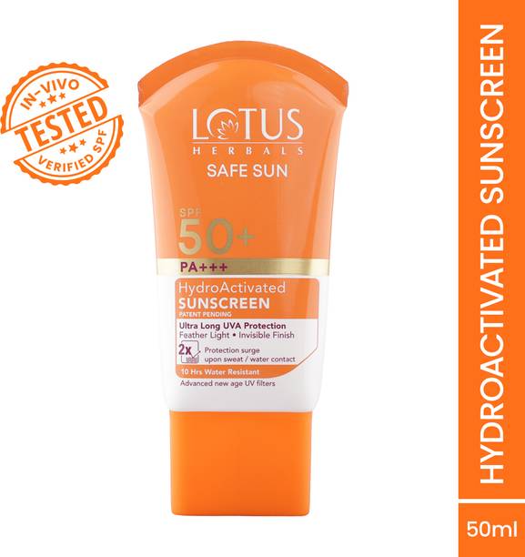LOTUS HERBALS Sunscreen - SPF SPF 50+ PA+++ Safe Sun HydroActivated Face