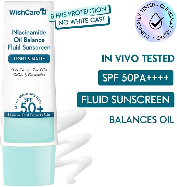 WishCare Sunscreen - SPF 50+ PA++++ Niacinamide Oil Balance Sunscreen - In Vivo Tested - 8Hrs+ SPF Protection