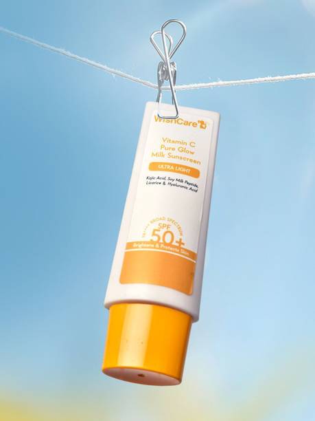 विशकेयर Vitamin C Pure Glow Face Sunscreen SPF 50 PA++++ -Broad Spectum Ultra Light SPF - 50+ PA++++