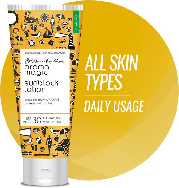 Aroma Magic Sunscreen - SPF 30 PA++ Matte Sunblock Lotion| All Skin Types | Mattifies & Protects from UVA/UVB Rays