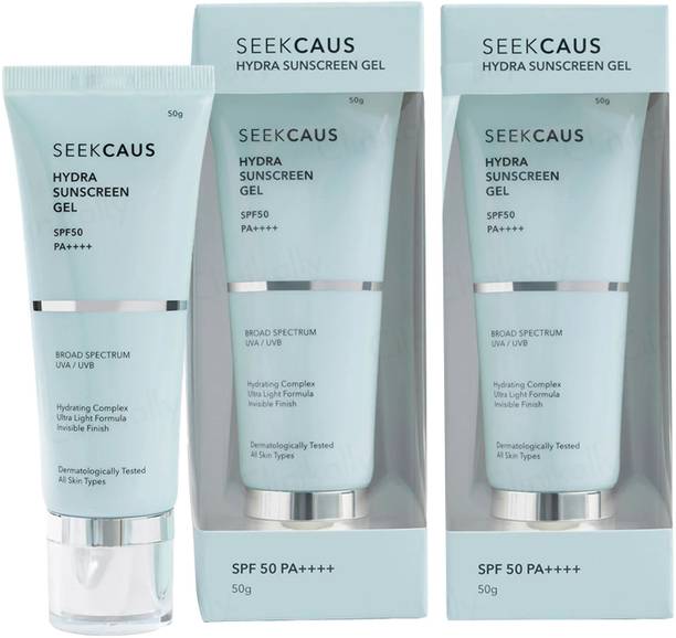 SEEKCAUS Sunscreen - SPF 50 PA++++ HYDRA SUNSCREEN GEL (PACK OF 2 x 50g)