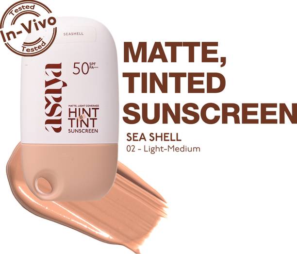 asaya Sunscreen - SPF 50 Under One Sun Hint of Tint Tinted Sunscreen Seashell | Light | 40m