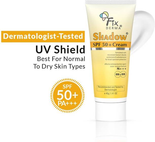 Fixderma Sunscreen - SPF 50+ PA+++ Shadow Sunscreen SPF Cream, Sunscreen for Dry Skin, UVA & UVB Protection