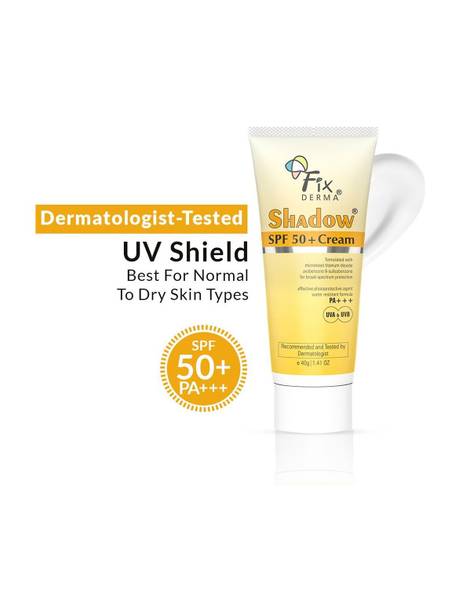 Fixderma Sunscreen - SPF 50+ PA+++ Shadow Sunscreen SPF Cream, Sunscreen for Dry Skin, UVA & UVB Protection
