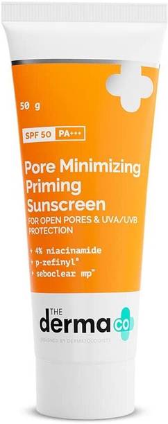 The Derma Co Sunscreen - SPF 50 PA+++ Pore Minimizing Priming Sunscreen with SPF 50 & PA+++ For Open Pores