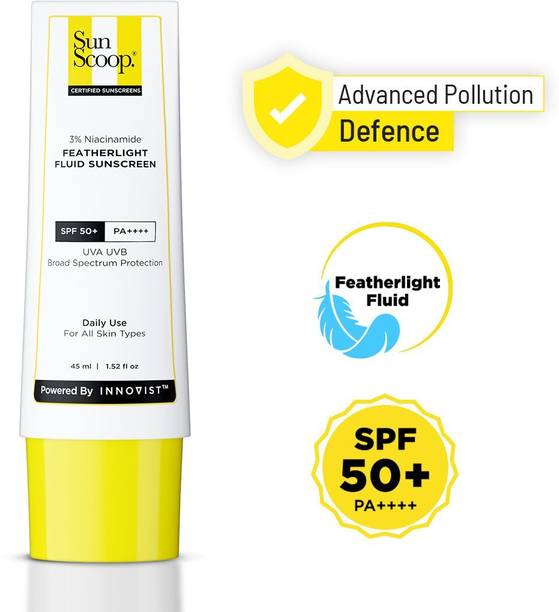 सनस्कूप 3% Niacinamide Fluid Sunscreen SPF 50+ PA++++ Lightweight In-Vivo Tested SPF - 50 PA++++