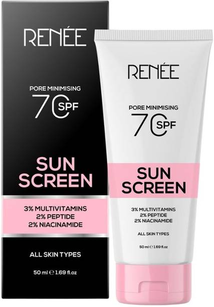 Renee Sunscreen - SPF 70 PA++++ Pore Minimizing Gel, Enriched With 2% Peptides, 3% Multivitamins, 2% Niacinamide
