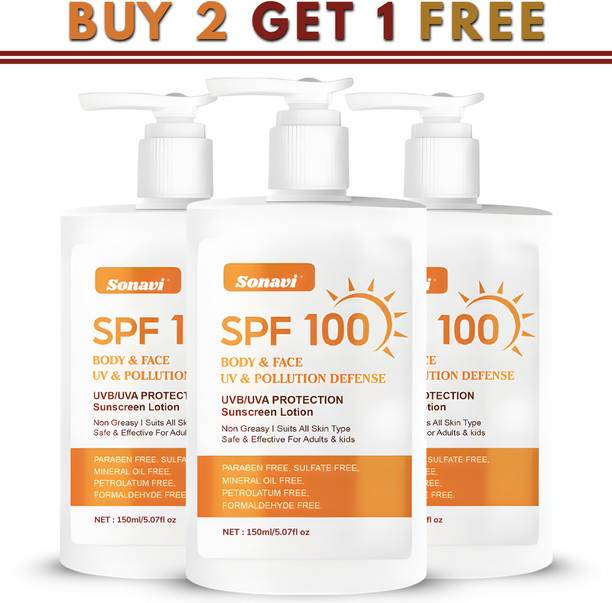 Sonavi Sunscreen - SPF 100 Premium Sunscreen Lotion SPF 100 With Light Feel