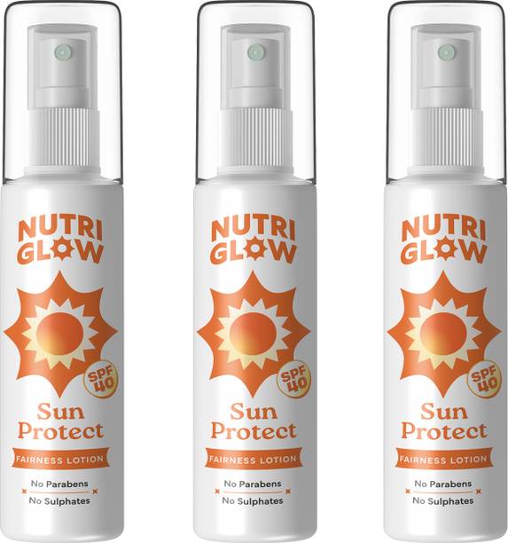 NutriGlow Sunscreen - SPF 50 PA+++ Sunscreen Fairness Lotion Tan Free Skin Pack of 3