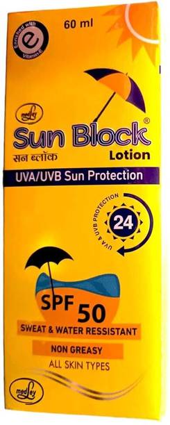 sun block sunscreen spf 50 pa medley lotion 60 ml pack 2