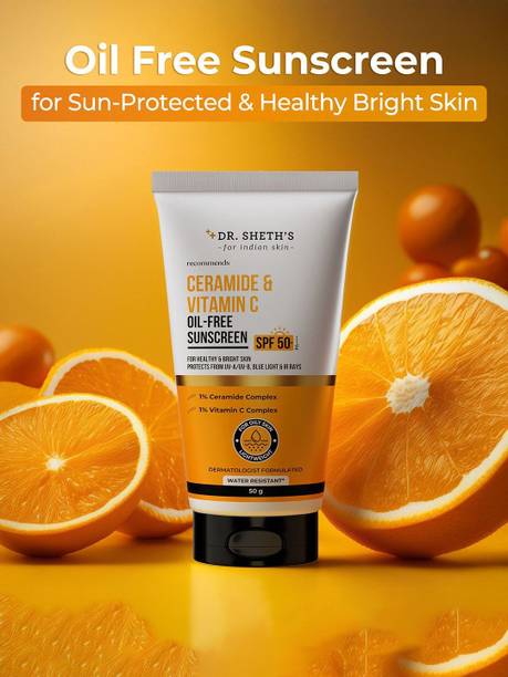 डॉक्टर शेठज Ceramide & Vitamin C Oil-Free Sunscreen For Healthy & Bright Skin SPF - 50 PA++++