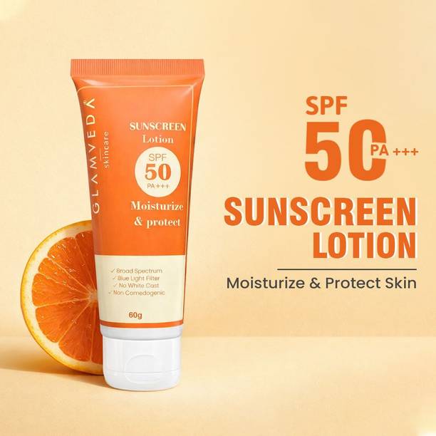 GLAMVEDA Sunscreen - SPF 50 PA+++ Hybrid Sunscreen Lotion Moisturize & Protect