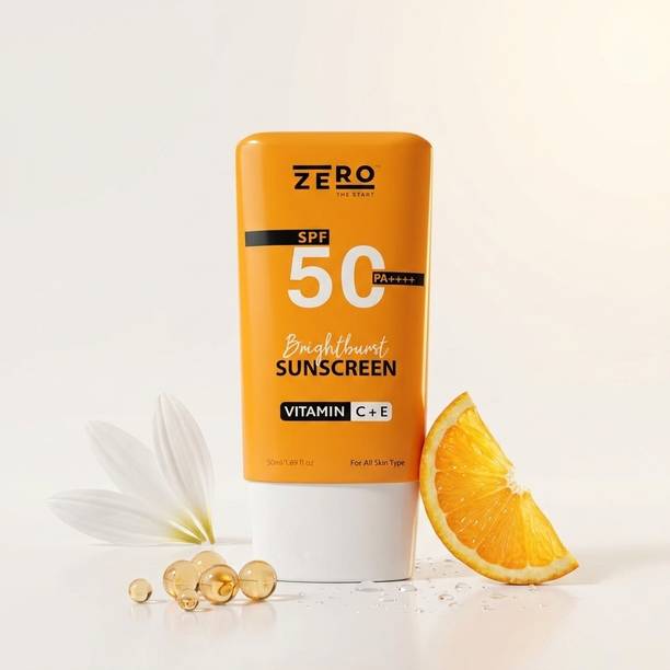 Zero The Start Sunscreen - SPF 50 PA++++ Vitamin C + E Fluid Sunscreen | Lightweight Protection SPF 50 PA++++