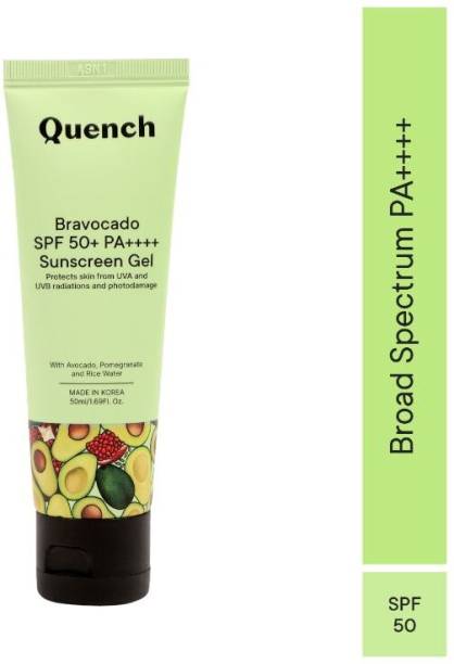 Quench Botanics Bravocado SPF 50+ PA++++ Sunscreen Gel | No White Cast | UVA/UVB Sun Protection - SPF 50+ PA++++