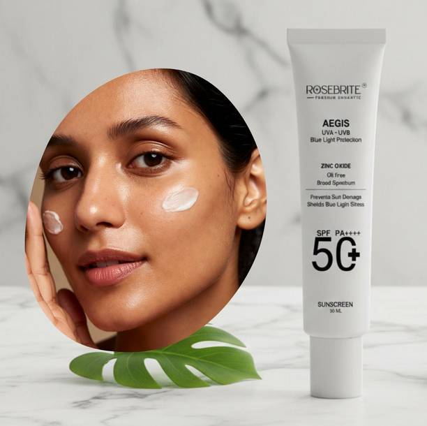 RoseBrite Sunscreen - SPF 50 PA++++ Aegis Zinc Oxide Sunscreen SPF 50 PA++++ Sensitive Skin Mineral Gel