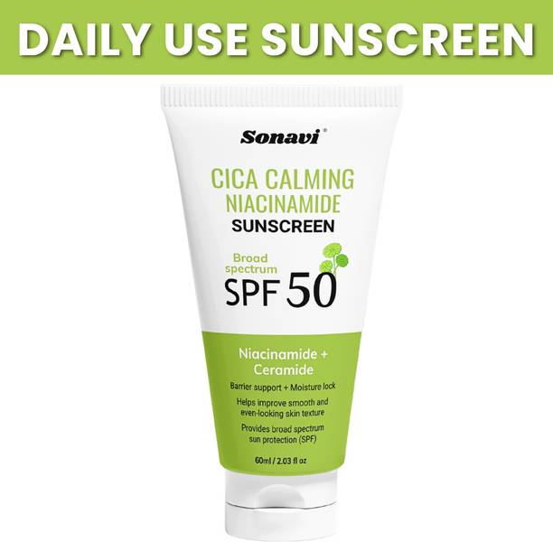 Sonavi Sunscreen - SPF 50 SPF 50 PA+++ Face Sunscreen Lotion | Cica Skin Cream | Light Weight Formula