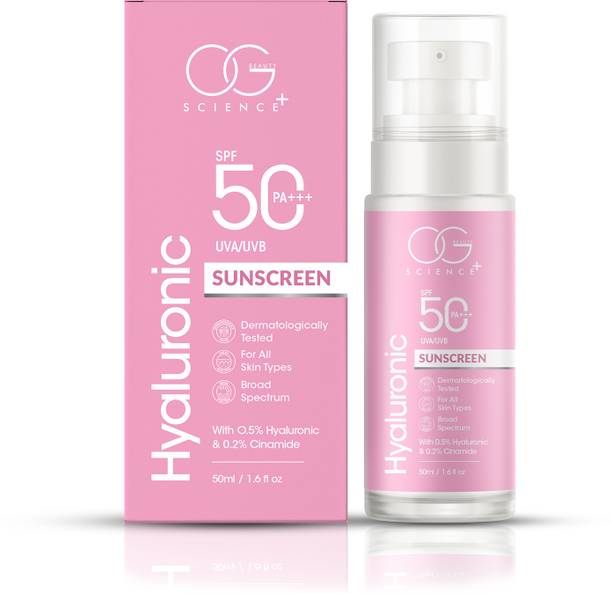 OG BEAUTY Sunscreen - SPF 50 PA+++ with Hyaluronic & Cica-Dermatologically Tested