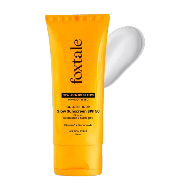Foxtale Sunscreen - SPF 50 PA++++ Glow Sunscreen | In-Vivo Tested | 100% New Gen Filters | Tan Prevention