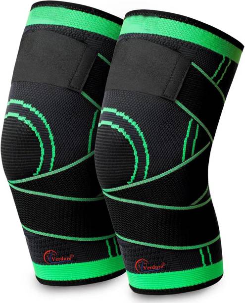 Verdure Sports Knee Supporter Adjustable Straps Workout Injury Pretection(size L)1 Pair Knee Support