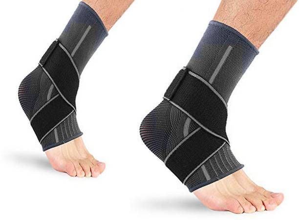 Leosportz (2 PC) Ankle Support Brace Adjustable Sleeve Ankle Support
