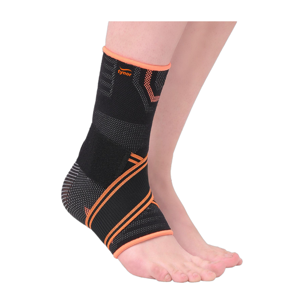 TYNOR Ankle Binder Air Pro, Black & Orange, Medium, 1 Unit Ankle Support