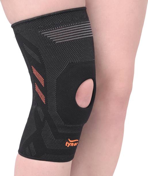 TYNOR Knee Cap Air Open Patella, Black & Orange, Large, 1 Unit Knee Support