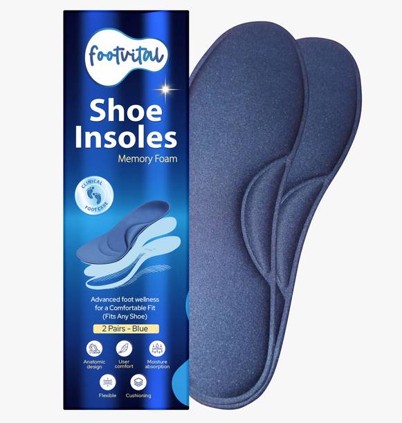Foot Vital Memory Foam Shoe Insoles Comfortable Insoles Supports Heel & Arch (Pack of 2) Insole