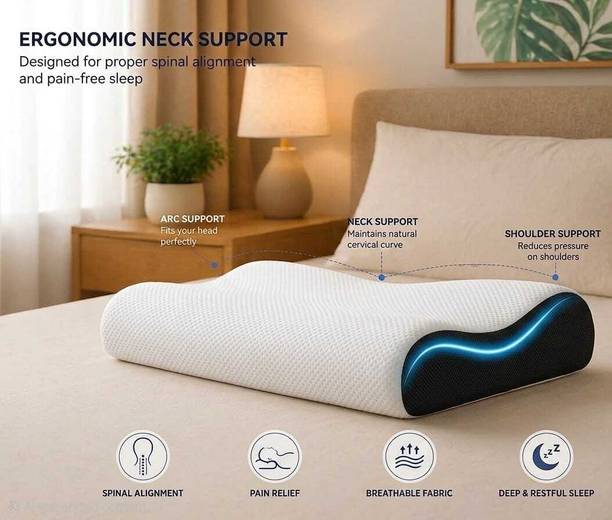 Kartona Cervical Foam Pillow + Anti-Snoring + Stomached + Side Sleepers Cervical Pillow Cervical Pillow