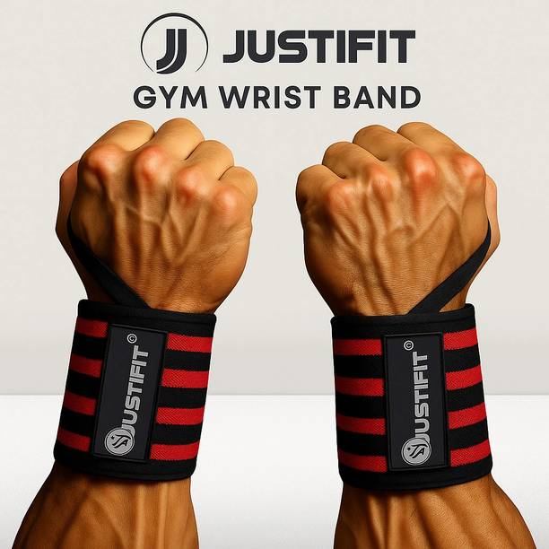 JUSTIFIT Professional Wrap Band Strap for gym fitness Wrist support weight lifting-1 Pair Wrist Support