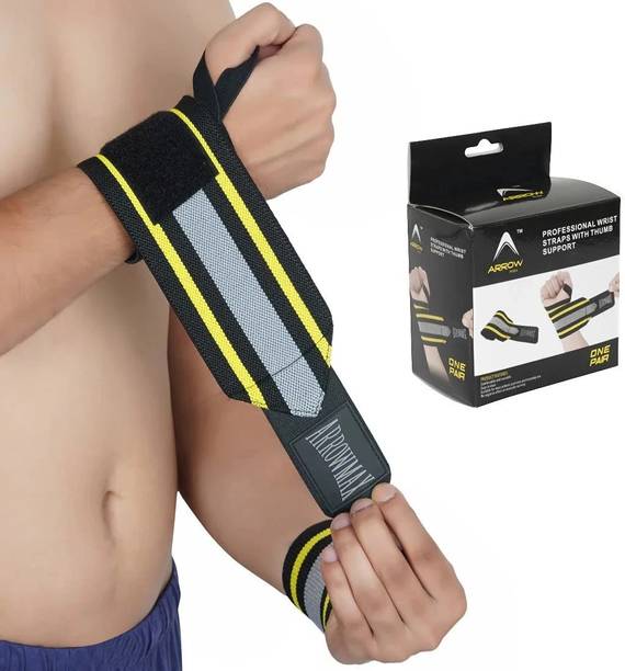 ArrowMax Wrist Bands For Gym weight lifting gym straps with thumb loop Wrist Support