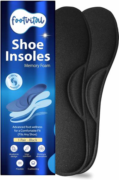 Foot Vital Memory Foam Shoe Insoles Comfortable Insoles Supports Heel & Arch (Pack of 1) Insole