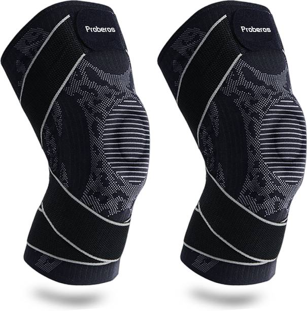 HANNEA 1 Pair Sport Knee Brace Compression Sleeves Knee Support Compression Tie Up Knee Support