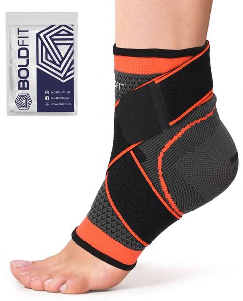 BOLDFIT Ankle Binder For Pain Relief Grip Gym Brace Wrap Cap bandage Strap Ankle Support