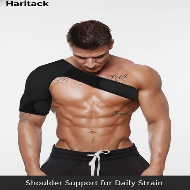 HARITACK Shoulder Support Brace With Adjustable Stretch Strap Belt For Men & Women(Black) Shoulder Support