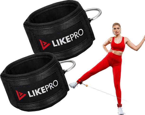 LIKEPRO Adjustable Fitness Ankle Cuffs | Gym Cable Attachment for Lower Body Workout Ankle Support
