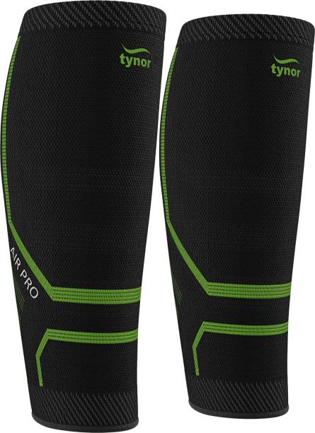 TYNOR Calf and Shin Support Air Pro, Black & Green, Large, 1 Unit Knee Support