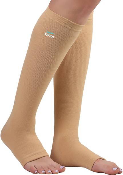 TYNOR Compression Stocking Below Knee Classic, Beige, Large, 1 Pair Knee Support