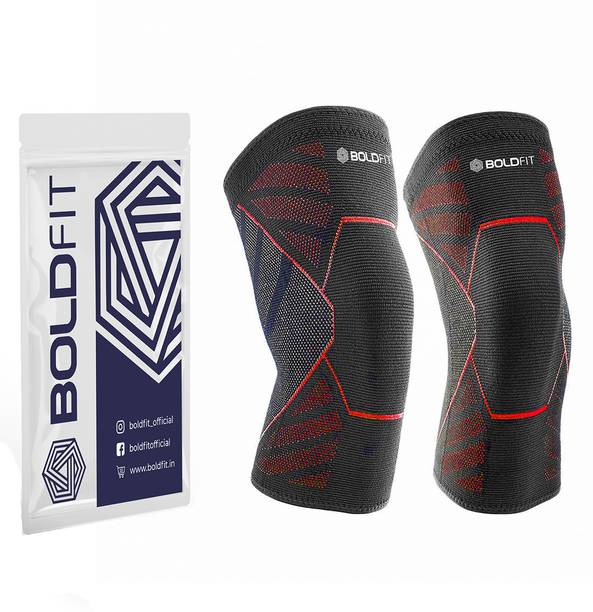 BOLDFIT Knee Support Cap Sleeves Pair For Sports, Pain Relief For Men And Women (Small) Knee Support