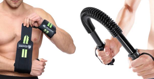 PRO365 Power Twister Spring Forearm Bar with Thumb Wrist Support For Home Gym Workout Wrist Support