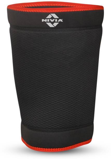 NIVIA Orthopedic Thigh Support Knitted One Size Fit Most ( Free Size, Black/Red) Knee Support