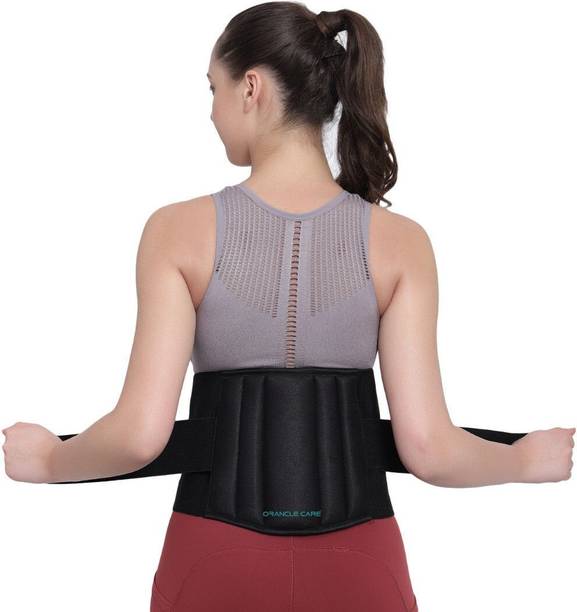 Mulkraj Ortho Sacral (L.S.) Belt for Back , Spasms, (BLACK)_pack of 2 Back / Lumbar Support