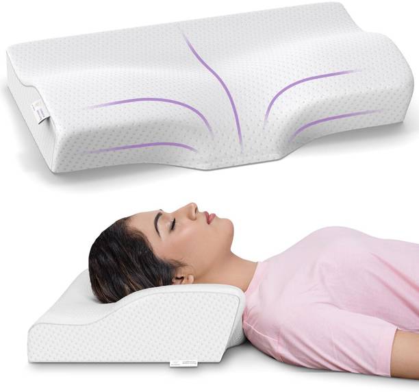 MY ARMOR Orthopedic Memory Foam Cervical Pillow with Outer Cover, 18.5" x 11",Dual Height Cervical Pillow